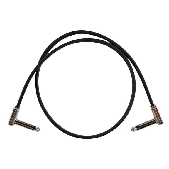Ernie Ball P06228 Single Flat Ribbon Angle to Angle Patch Cable - Black - 2 ft.
