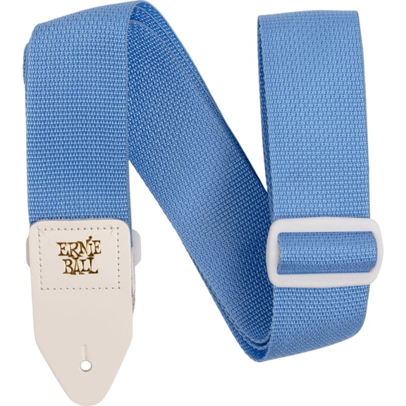 Ernie Ball Polypro Guitar Strap/Bass Strap - Soft Blue w/ White