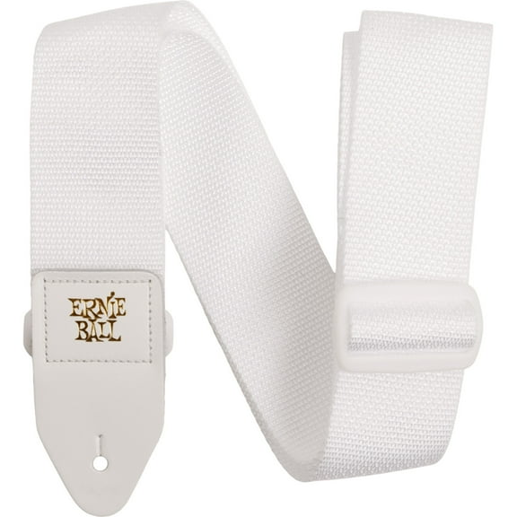 Ernie Ball Polypro Guitar Strap/Bass Strap - White w/ White