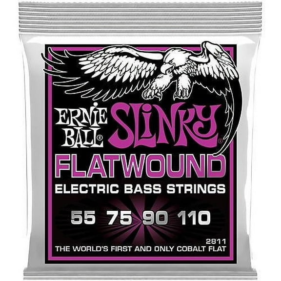 Ernie Ball Power Slinky Flatwound Electric Bass Strings - 55-110 Gauge