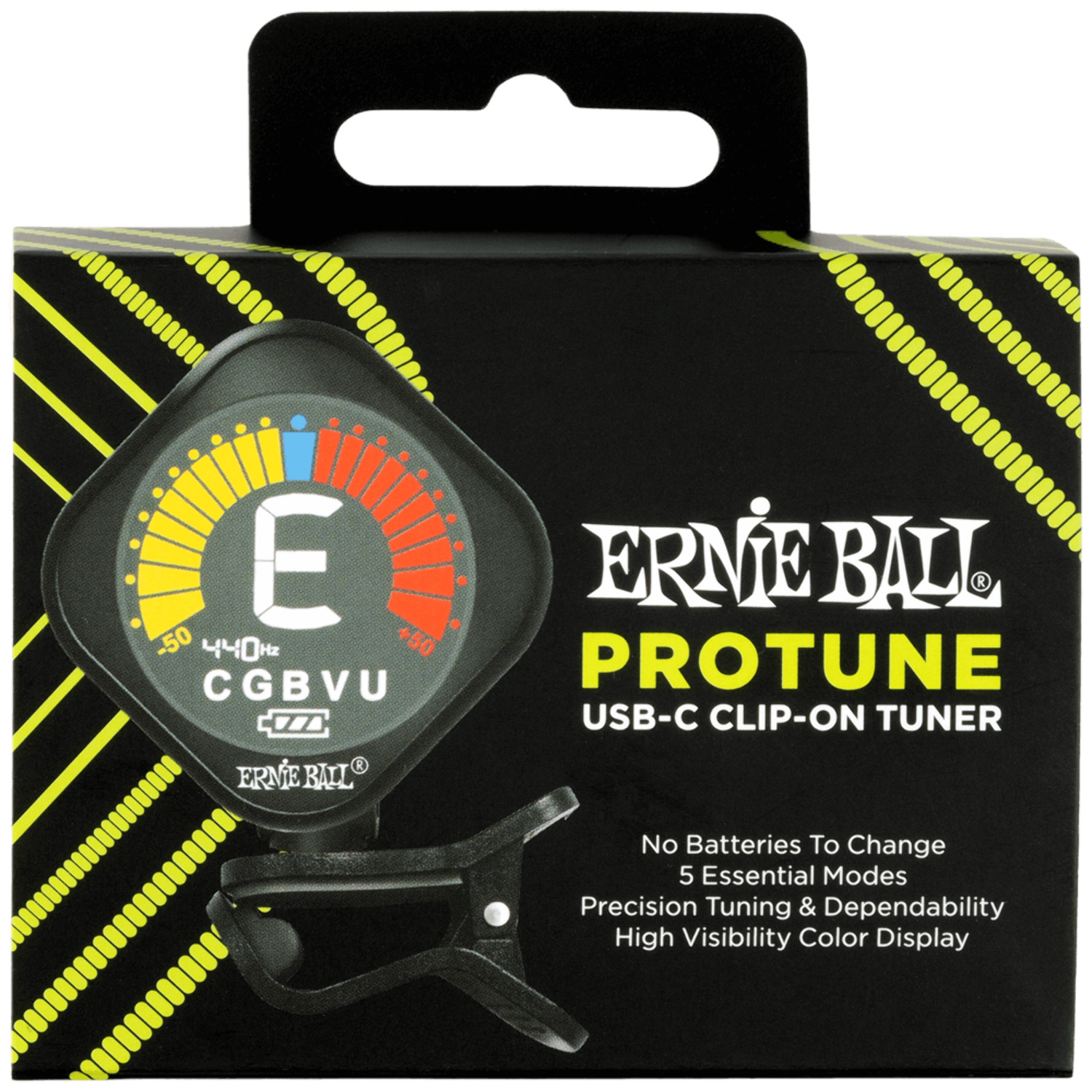 Ernie Ball ProTune USB-C Rechargeable Clip-on Tuner
