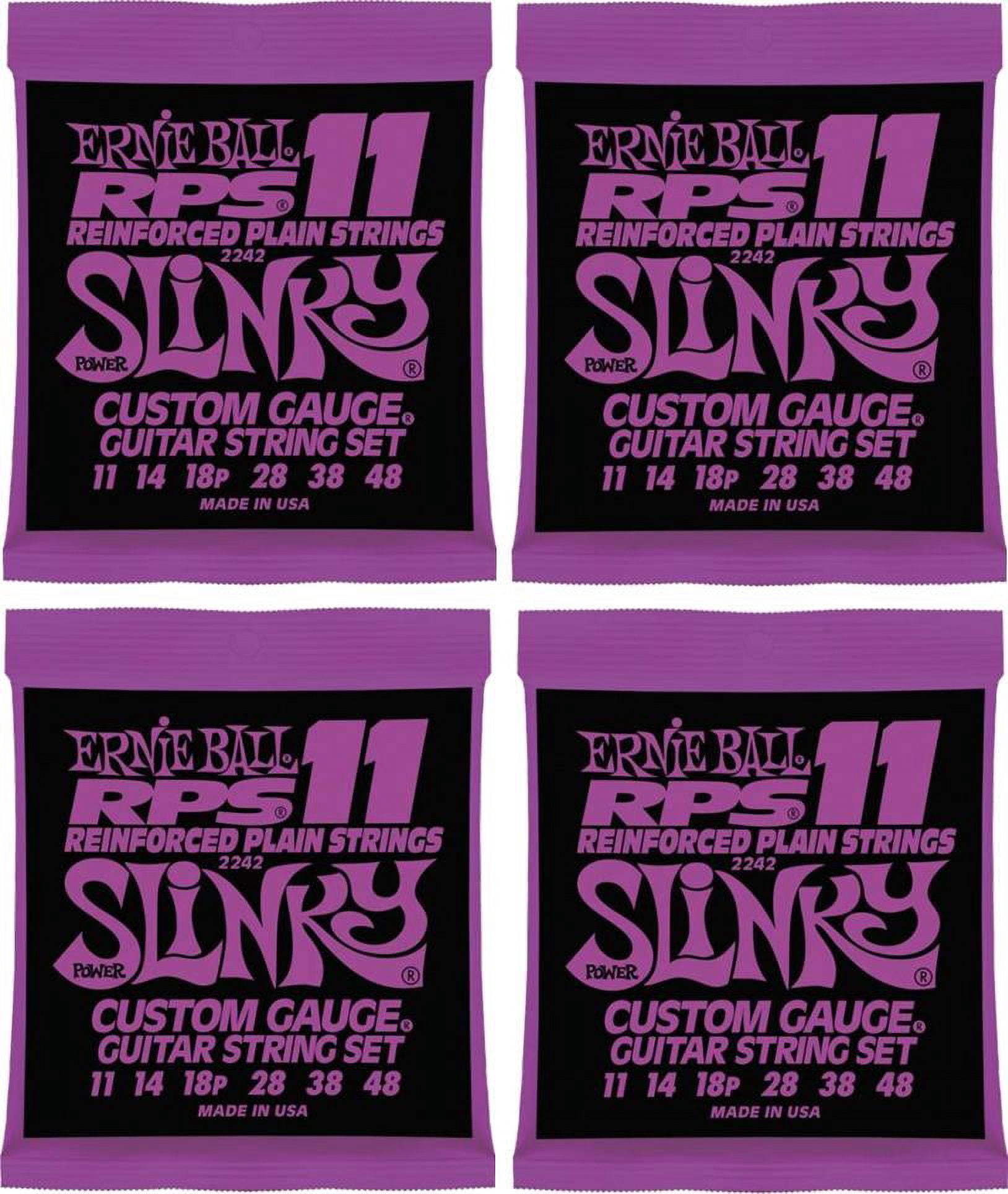 Ernie Ball RPS Power Slinky Electric Guitar Strings, Custom Gauge, Lot/4, P02242^4