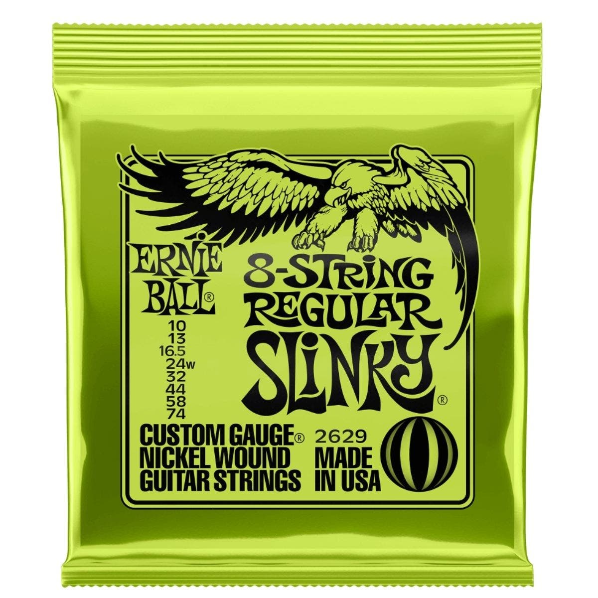 Ernie Ball P02629 Regular Slinky 8-String Electric Guitar Strings - 10-74