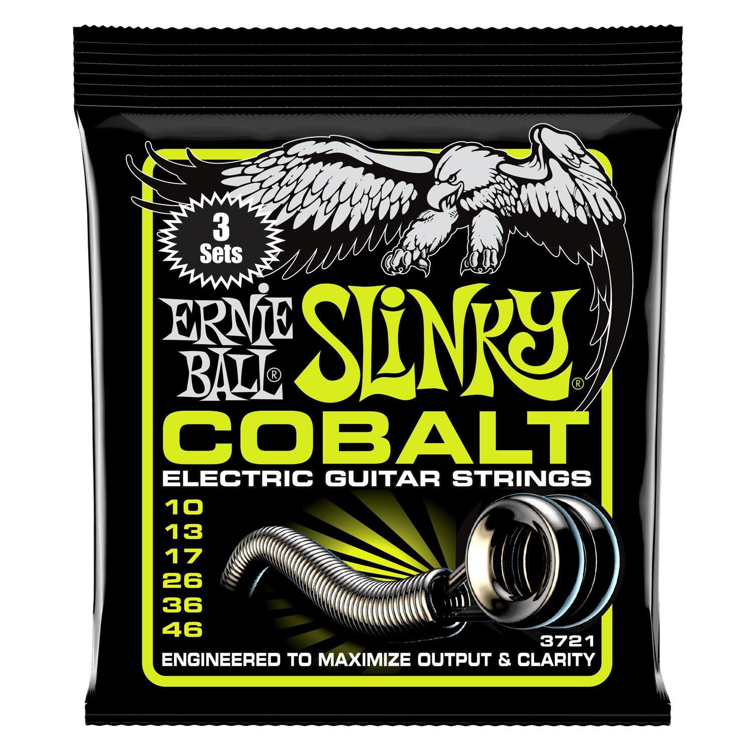 Ernie Ball Regular Slinky Cobalt Electric Guitar Strings 3 Pack - 10-46 Gauge