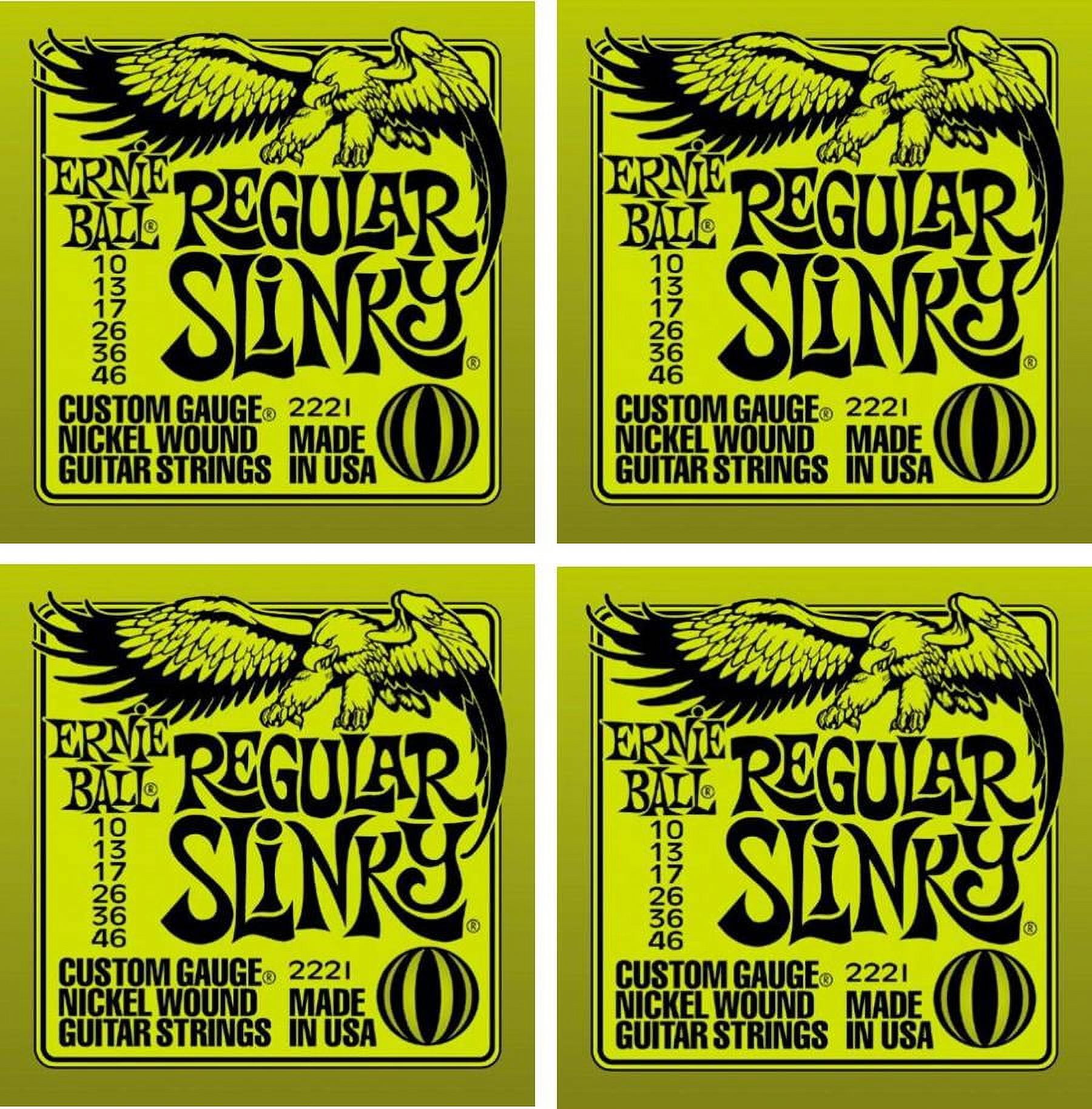 Ernie Ball Regular Slinky Electric Guitar Strings, Nickel Wound, Lot/4