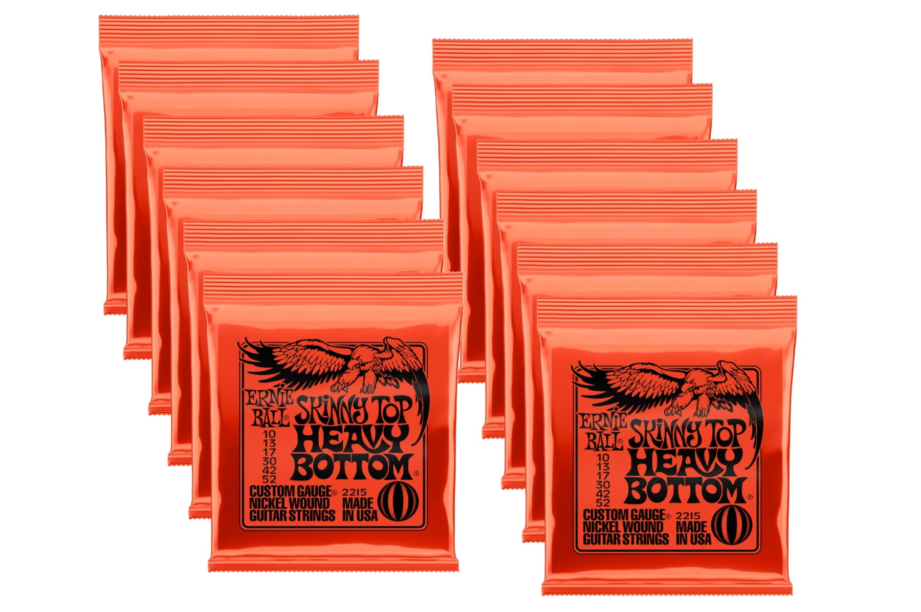 Ernie Ball Skinny Top Heavy Bottom Electric Guitar Strings, Lot of 12, P02215^12