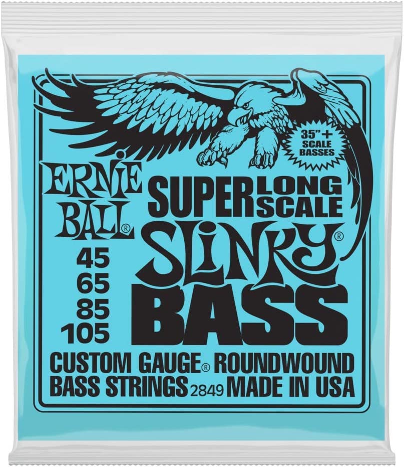 Ernie Ball Super Long Scale Slinky Nickel Wound Bass Guitar Strings, 45