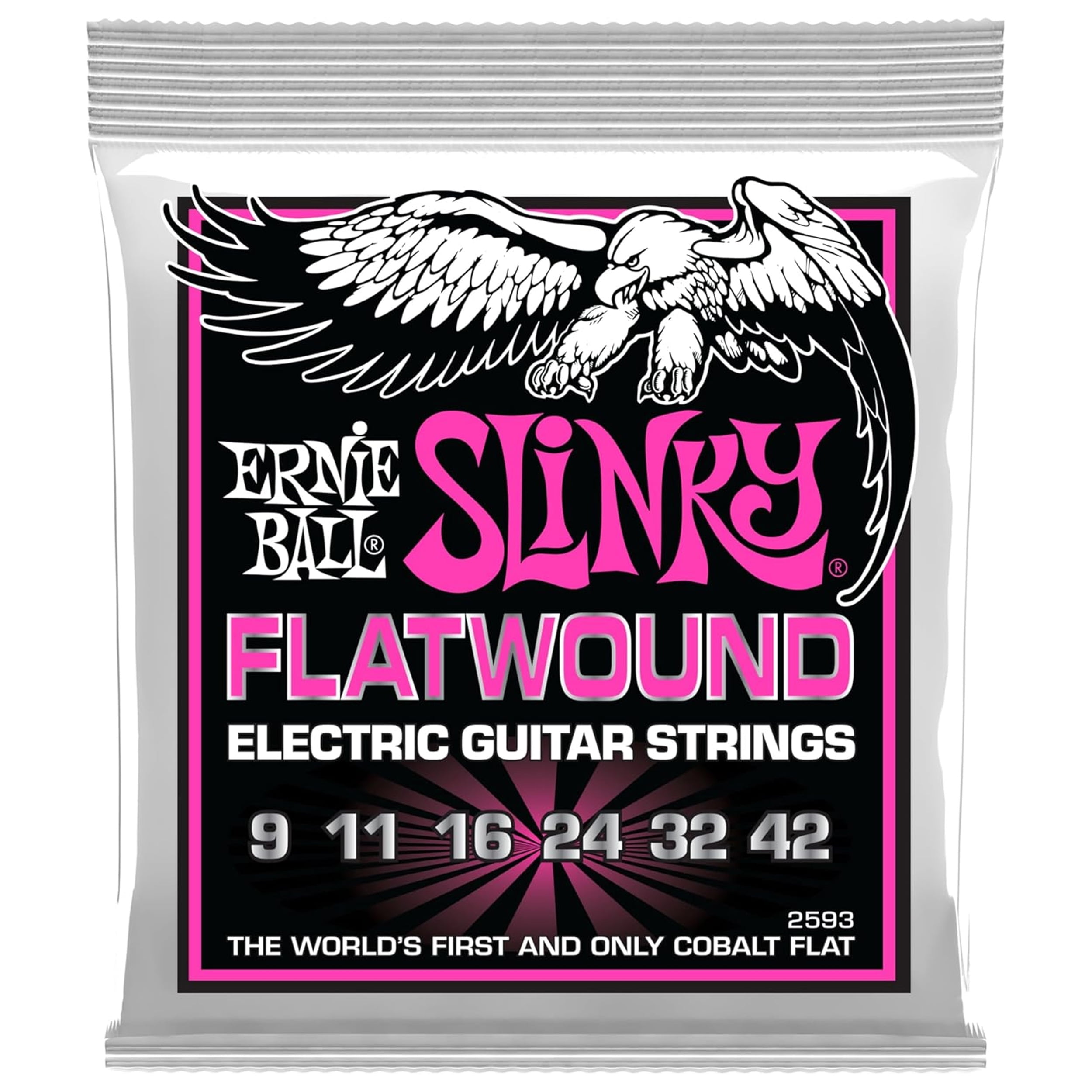 Ernie Ball Slinky Cobalt Flatwound Electric Guitar Strings 9-42 Gauge