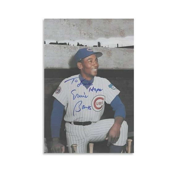 Ernie Banks Canvas Poster Posters Art Print Wall Photo Paint Poster Hanging Picture Family Bedroom Decor Gift 12x18inch(30x45cm)