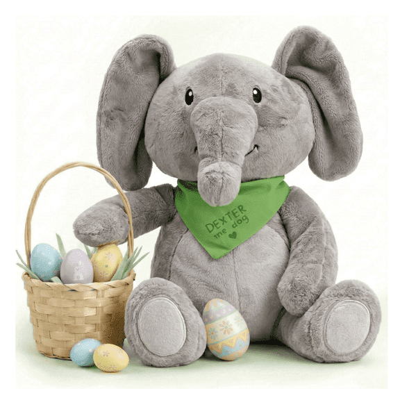Lilly’s Love 5lb Weighted Stuffed Animal for Anxiety Relief, Ernie The Elephant, Easter Plush
