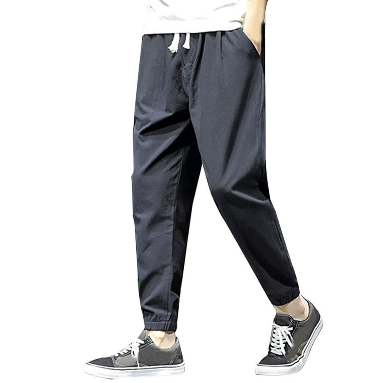 Fankiway Sweat Pants for Men Clearance Men'S Loose Overalls Trousers Night  Reflective Casual Street Mens Pants Clearance