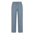 thumbnail image 1 of Ernkv Casual Pants for Men Solid Color Soft Loose Daily Fashion Fall Spring Trousers Comfy Lounge Casual Elastic Waist Full Length Pants with Pocket Light Blue XXXXL, 1 of 6