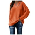 thumbnail image 1 of safuny Fall Sweater for Girlfriend Fashion Women Choker Neck Casual Long Sleeve Autumn Sweater Blouse Pullver Tops Orange XXXL, 1 of 5