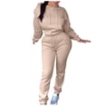 thumbnail image 1 of Ernkv Pants for Women Casual Fleece Long Sleeve Plus Size Printed Hoodie Trousers Sports Suit with Pocket Khaki S, 1 of 3