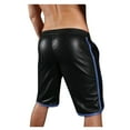 thumbnail image 1 of safuny Short Pants for Men High Waist Soft Leather Pants with Pocket Fashion Fall Winter Long Trousers Comfy Lounge Casual Solid Color Blue M, 1 of 7