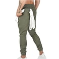 thumbnail image 1 of Ernkv Sports Pants for Men Soft Relaxed Fit Casual Wear Elastic Waist Solid Color Comfy Lounge Casual Fashion Fall Spring Trousers Full Length Pants with Pocket Green S, 1 of 4