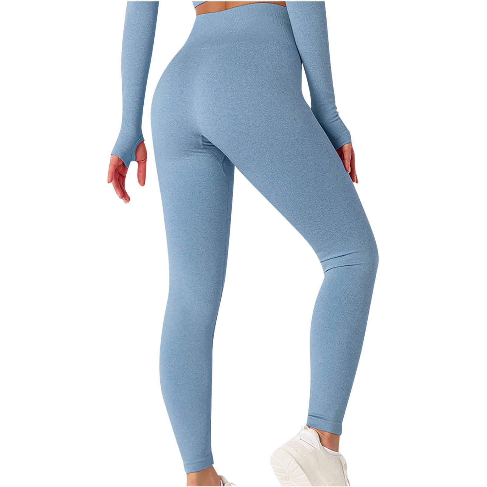 Ernkv Women's Pants Fashion Full Length Trousers Yoga Pants For Lady Wife  Daughter Girlfriend Comfy Lounge Casual Solid Color Blue L