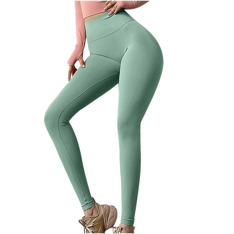 Ernkv Women's Pants Yoga Pants For Lady Wife Daughter Girlfriend Solid  Color Comfy Lounge Casual Fashion Full Length Trousers Green S 