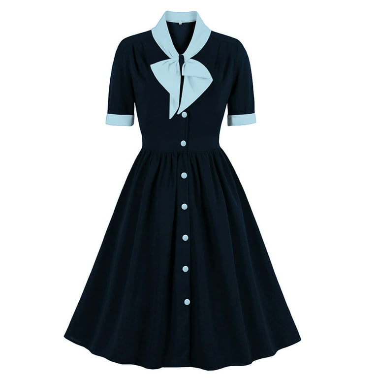 New summer a-line dress with short sleeves and A stand-up collar 190156 New summer a-line dress with short sleeves and A stand-up collar 190156