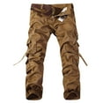 thumbnail image 1 of Ernkv Work Pants for Men Comfy Lounge Casual Fashion Fall Winter Long Trousers High Waist Soft Loose Overalls Pocket Solid Color Coffee L, 1 of 3