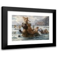 thumbnail image 1 of Ernst Albert Fischer 14x11 Black Modern Framed Museum Art Print Titled - Corlin Mermaid and Kentaurs While Bathing, 1 of 5
