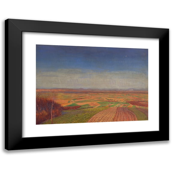 Ernst Eck 18x14 Black Modern Framed Museum Art Print Titled - Marchfeld Vom Bisamberg (1910)