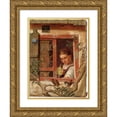 thumbnail image 1 of Ernst Freiesleben 11x14 Gold Ornate Wood Frame and Double Matted Museum Art Print Titled - Girl by the Window, 1 of 4