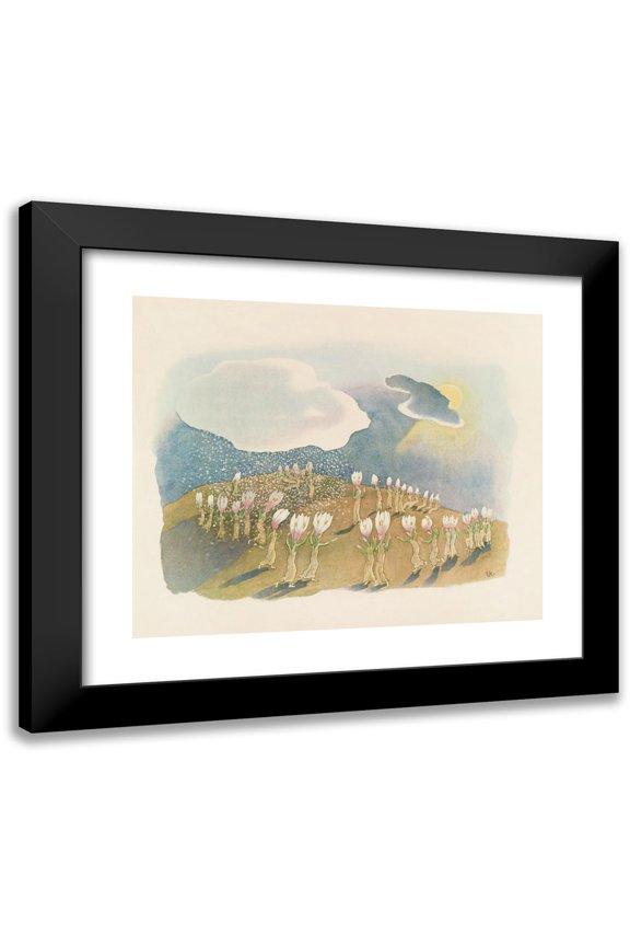 Ernst Kreidolf 14x12 Black Modern Framed Museum Art Print Titled - Crocus (1922)