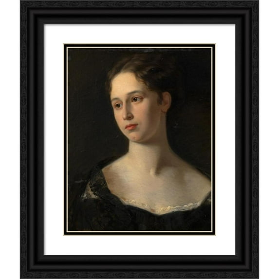 Ernst Lafite 12x14 Black Ornate Wood Framed Double Matted Museum Art Print Titled: Franziska Lafite, Born Kandl (Around 1882)