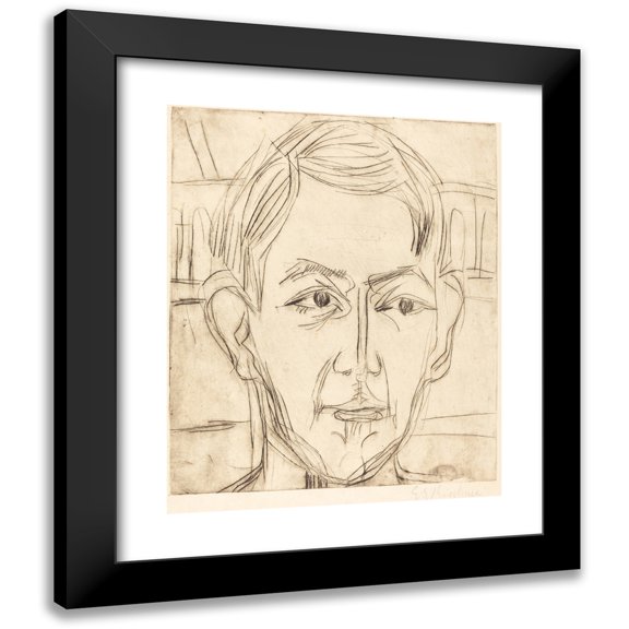 Ernst Ludwig Kirchner 12x14 Black Modern Framed Museum Art Print Titled - Dr. Hans Butow (1925)