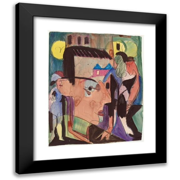 Ernst Ludwig Kirchner 12x14 Black Modern Framed Museum Art Print Titled - Self-Portrait (1928)
