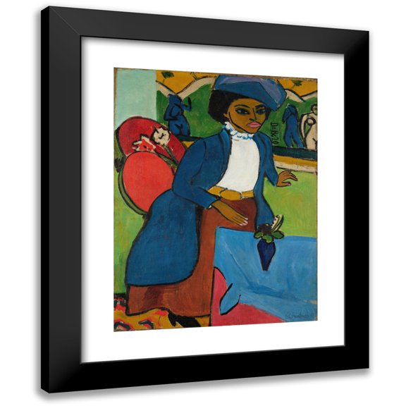 Ernst Ludwig Kirchner 12x14 Black Modern Framed Museum Art Print Titled - Women's Portrait (Portrait of a Woman) (1911)