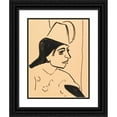 thumbnail image 1 of Ernst Ludwig Kirchner 12x14 Black Ornate Wood Framed Double Matted Museum Art Print Titled: Girls' Head (1910), 1 of 5