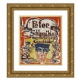 thumbnail image 1 of Ernst Ludwig Kirchner 12x14 Gold Ornate Wood Frame and Double Matted Museum Art Print Titled - Title Leaf of the Woodcut Sequence on Adelbert Von Chamisso's Narrative 'Peter Schlemihl's Mira, 1 of 4