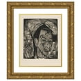 thumbnail image 1 of Ernst Ludwig Kirchner 12x14 Gold Ornate Wood Frame and Double Matted Museum Art Print Titled - Head David Muller (1919), 1 of 4