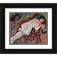 thumbnail image 1 of Ernst Ludwig Kirchner 14x12 Black Ornate Wood Framed Double Matted Museum Art Print Titled: Girl in White&nbsp;Chemise (1914), 1 of 5