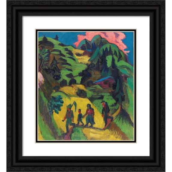 Ernst Ludwig Kirchner 15x17 Black Ornate Wood Framed Double Matted Museum Art Print Titled - Home Heuer (1918)