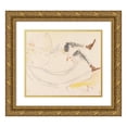 thumbnail image 1 of Ernst Ludwig Kirchner 17x15 Gold Ornate Wood Frame and Double Matted Museum Art Print Titled - Lying Girl (1909), 1 of 4