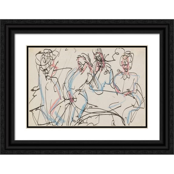 Ernst Ludwig Kirchner 18x13 Black Ornate Wood Framed Double Matted Museum Art Print Titled - Ribs (1916)