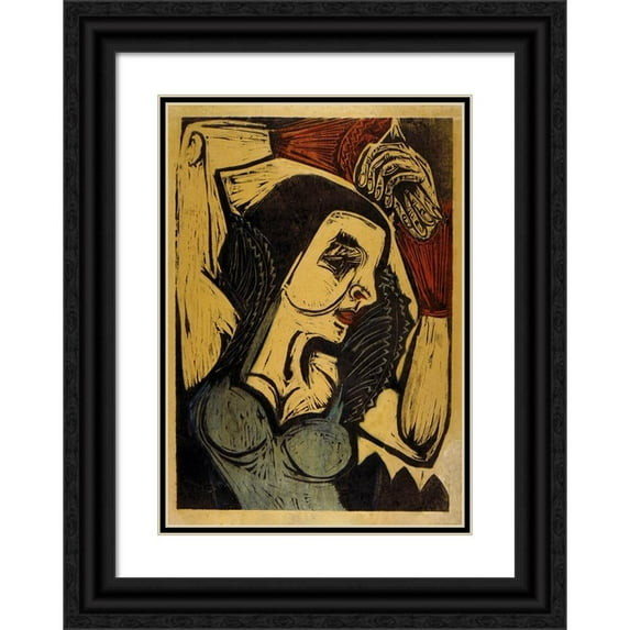 Ernst Ludwig Kirchner 18x24 Black Ornate Framed Double Matted Museum Art Print Titled: Poster of Nina Hard (1921)