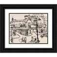 thumbnail image 1 of Ernst Ludwig Kirchner 24x20 Black Ornate Framed Double Matted Museum Art Print Titled: Central Station in Dresden (1910), 1 of 5