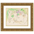 thumbnail image 1 of Ernst Ludwig Kirchner 24x20 Gold Ornate Framed and Double Matted Museum Art Print Titled - Three Women's Files (1911), 1 of 4