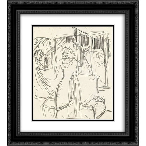 Ernst Ludwig Kirchner 2x Matted 20x24 Black Ornate Framed Art Print 'The Railway'