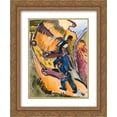 thumbnail image 1 of Ernst Ludwig Kirchner 2x Matted 20x24 Gold Ornate Framed Art Print 'Men with Wheelbarrows', 1 of 2