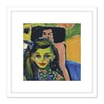 thumbnail image 1 of Ernst Ludwig Kirchner Franzi Vor Geschnitztem Stuhl 8X8 Inch Square Wooden Framed Wall Art Print Picture with Mount, 1 of 4