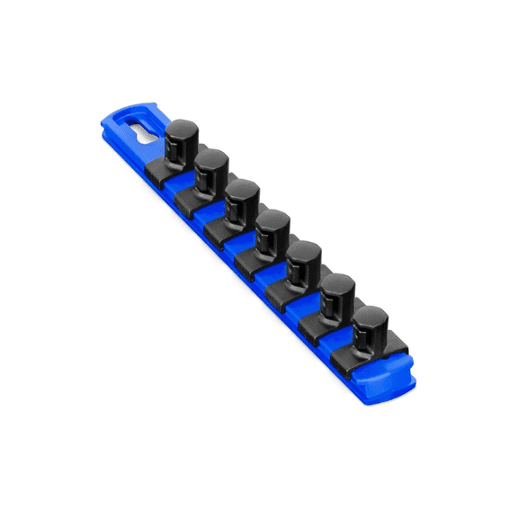 Ernst Mfg. 8 Inch Socket Organizer and 7 Socket Clips - 1/2 Inch - Blue