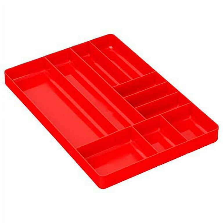 Ernst Manufacturing Home and Garage Organizer Tray, 10-Compartments, Red 