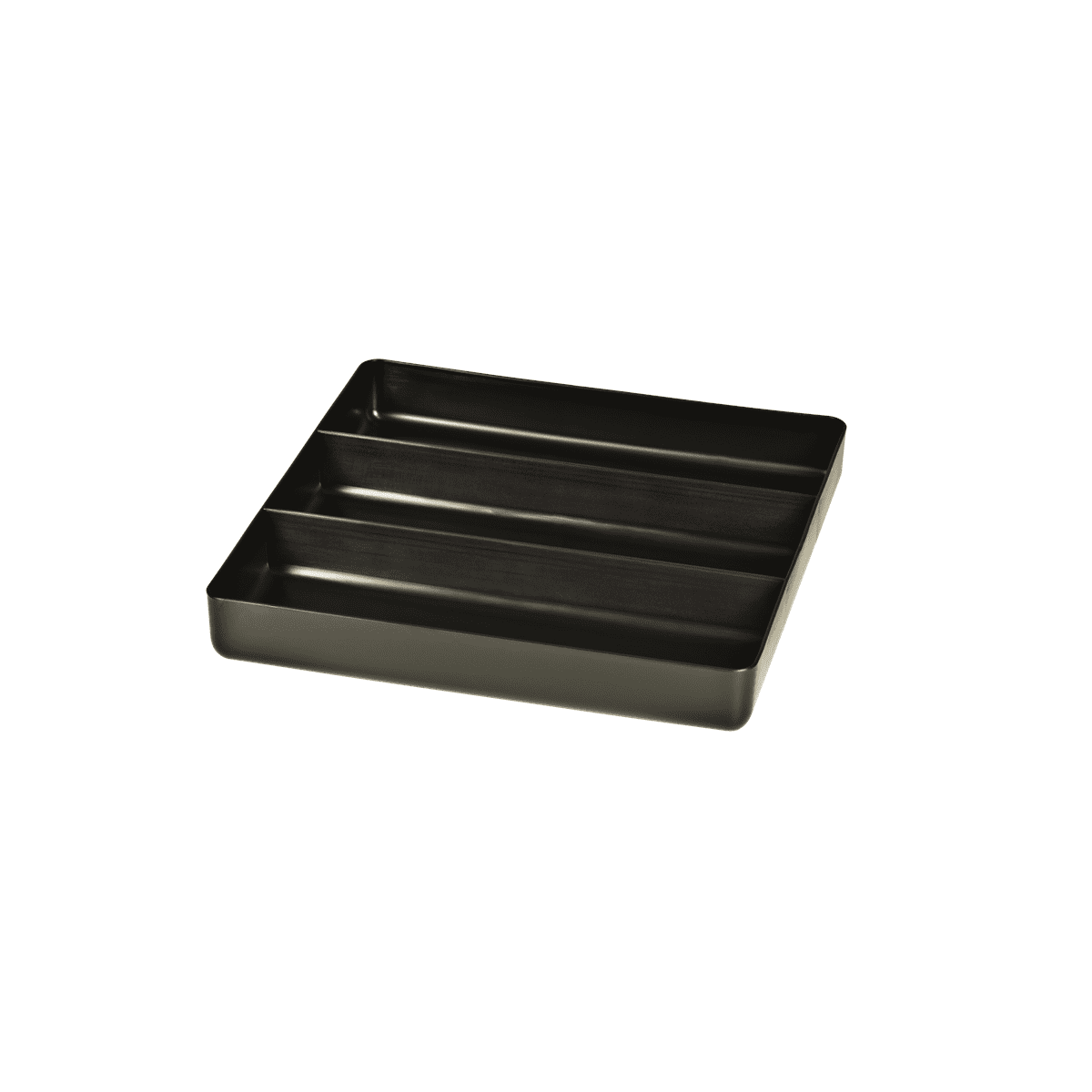 Black Impact-Resistant 3-Compartment Organizer Tray