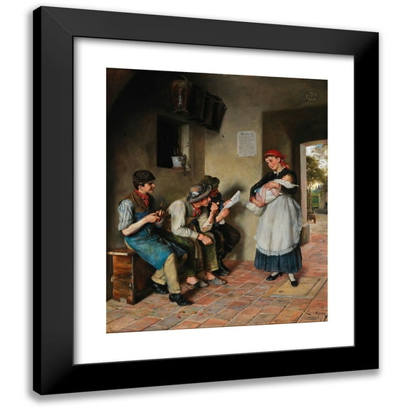 Ernst Nowak 20x24 Black Modern Framed Museum Art Print Titled - The off Spring