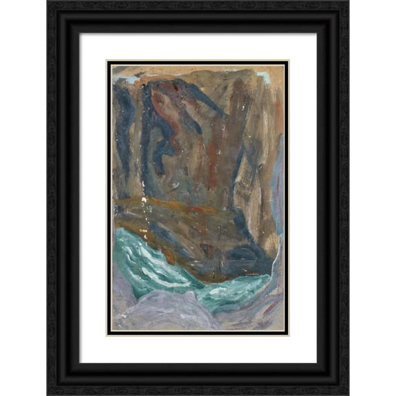 Ernst Schiess 11x14 Black Ornate Wood Framed Double Matted Museum Art Print Titled: Sea Burn in Rock Gap